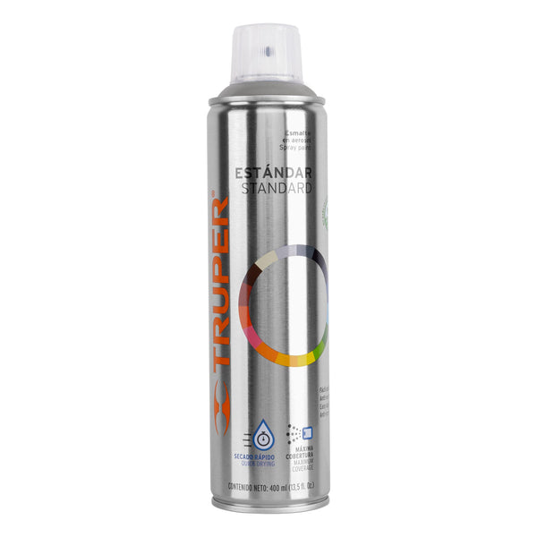 Pintura en Aerosol Bote Esbelto 400 ml Truper Gris Claro