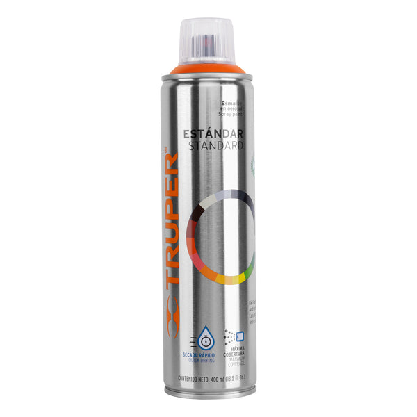 Pintura en Aerosol Bote Esbelto 400 ml Truper Naranja