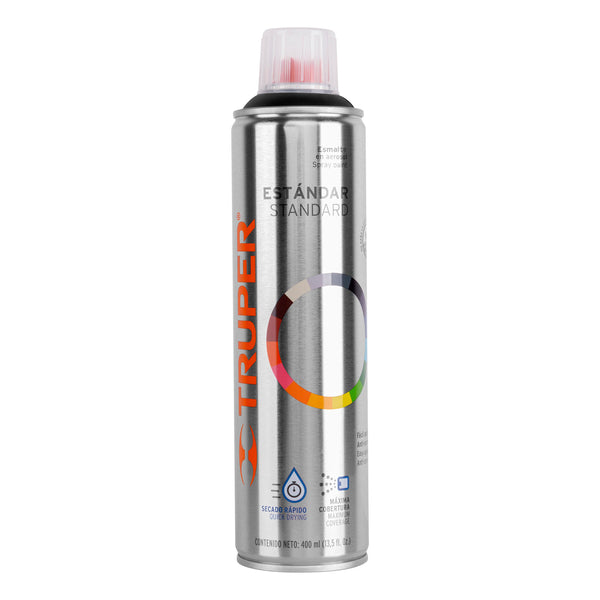 Pintura en Aerosol Bote Esbelto 400 ml Truper Negro Satin