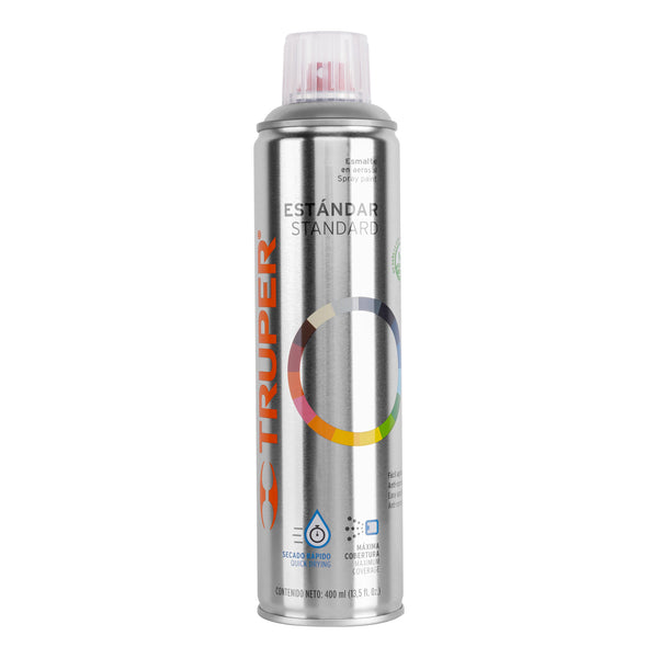 Pintura en Aerosol Bote Esbelto 400 ml Truper Transparente Brillante