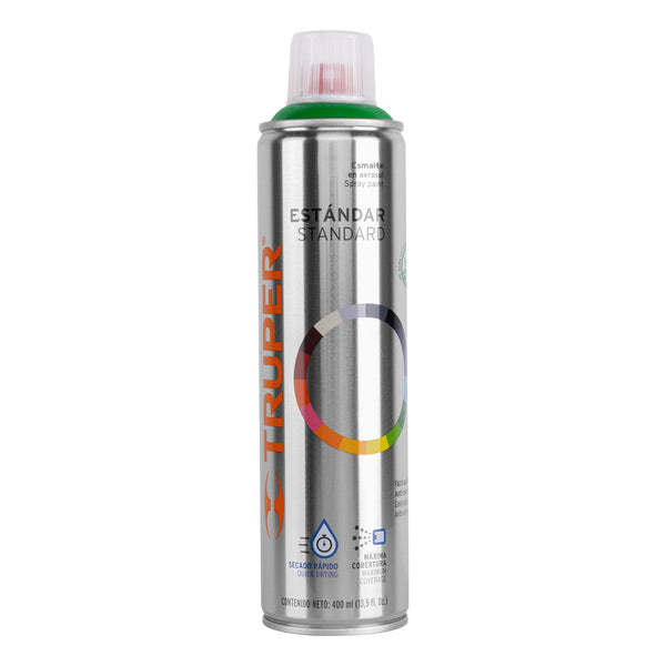 Pintura en Aerosol Bote Esbelto 400 ml Truper Verde Ecologico