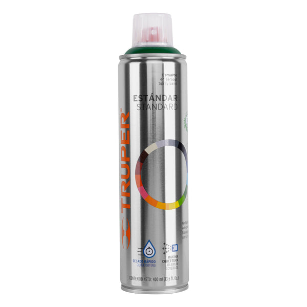 Pintura en Aerosol Bote Esbelto 400 ml Truper Verde Hoja