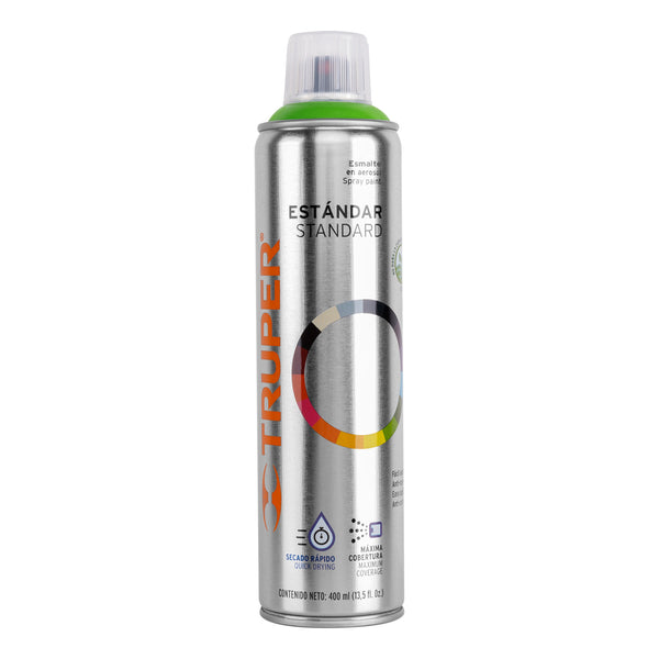 Pintura en Aerosol Bote Esbelto 400 ml Truper Verde Manzana