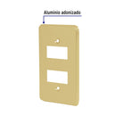 Placa 2 Modulos Dorada Linea Economica Volteck