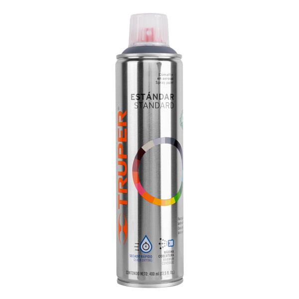 Pintura en Aerosol Bote Esbelto 400 ml Truper Gris Primario