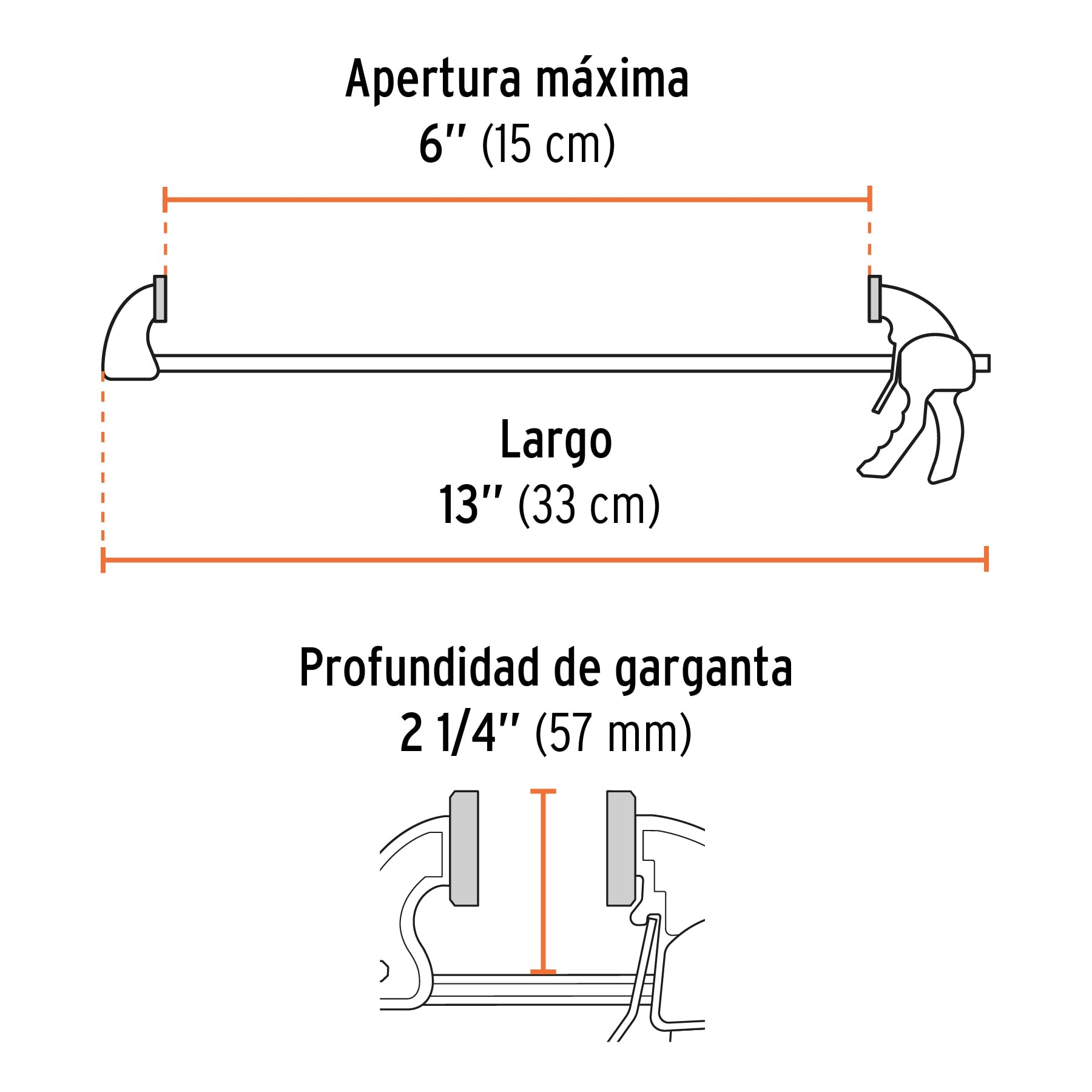 Prensa de Ajuste Rapido Cuerpo de Nylon TRUPER  6"