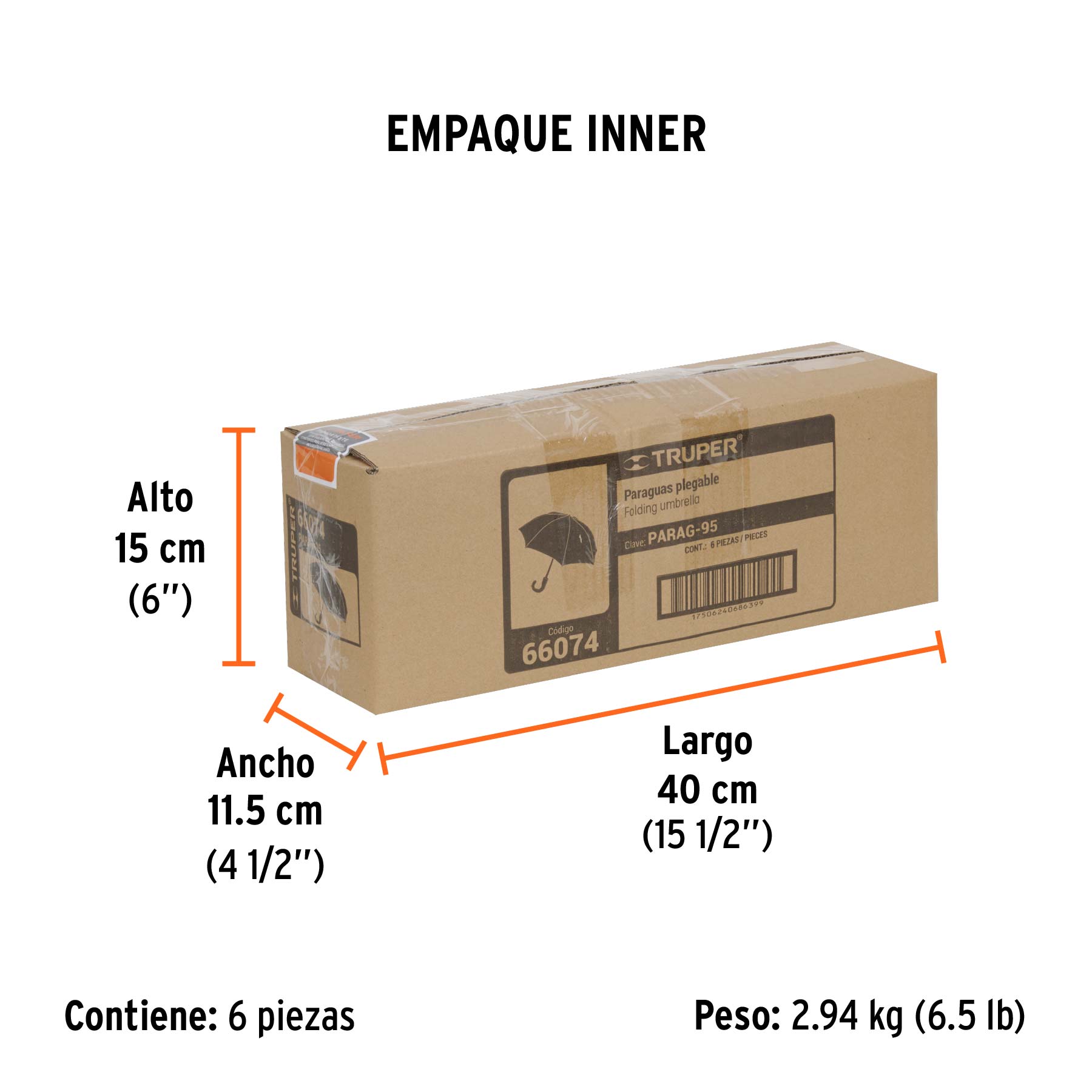 Paraguas compacto de 100 cm TRUPER