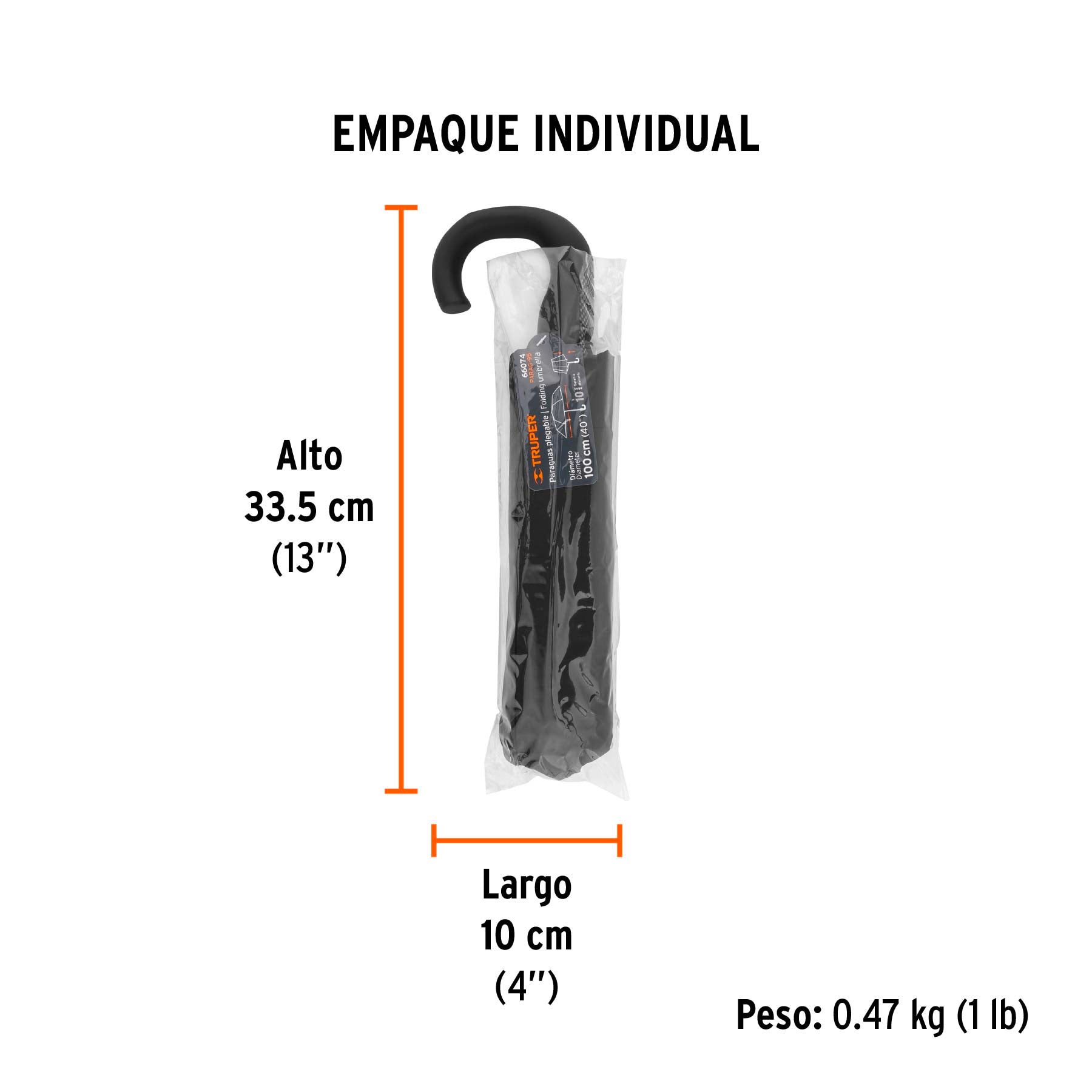 Paraguas compacto de 100 cm TRUPER