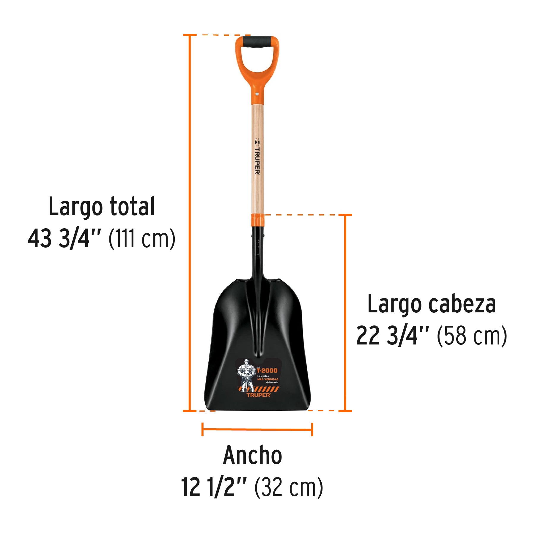 Pala Carbonera Puño "Y" T-2000 Truper