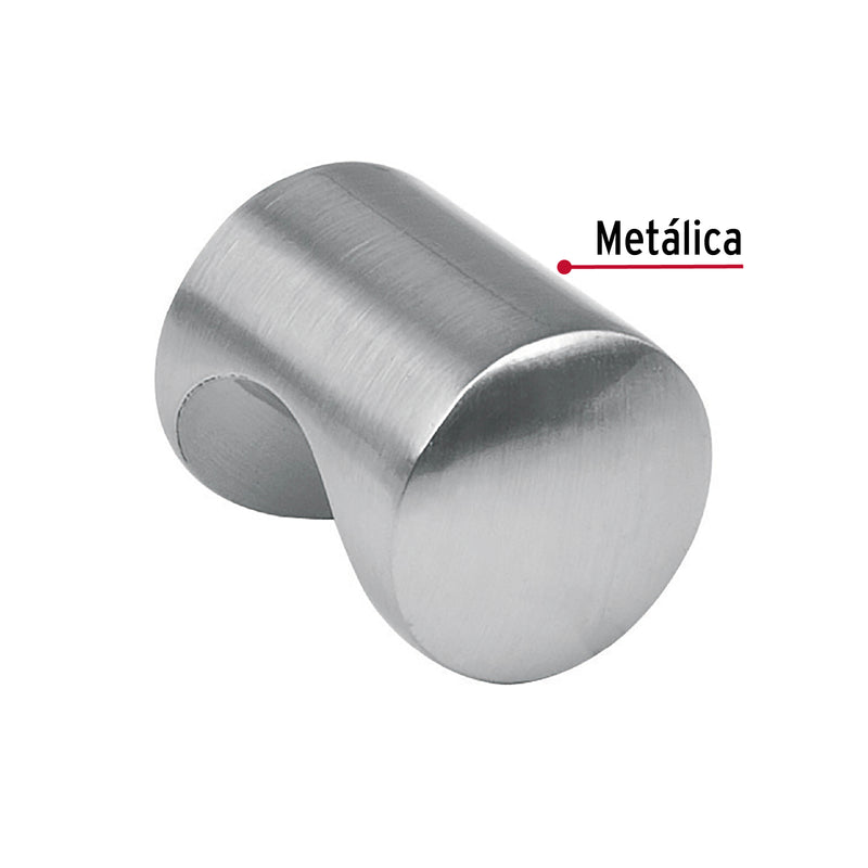 Perilla Metalica Linea "Cilindro" Niquel Satinado Hermex