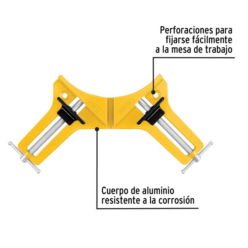 Prensa Esquinera 3" Cuerpo Aluminio Pretul