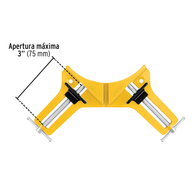 Prensa Esquinera 3" Cuerpo Aluminio Pretul