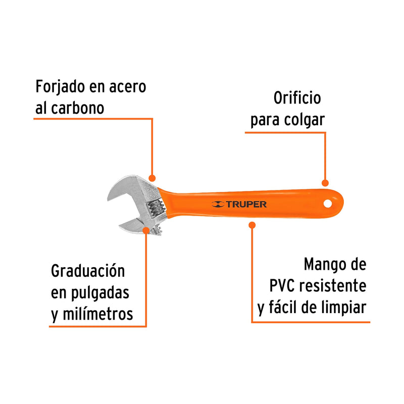 Perico Cromado con Mango de PVC Truper 10"