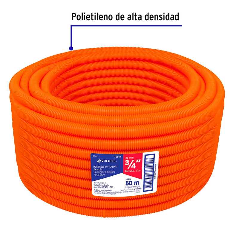 Poliducto Flexible Sin Guia Volteck 3/4" (19 mm)