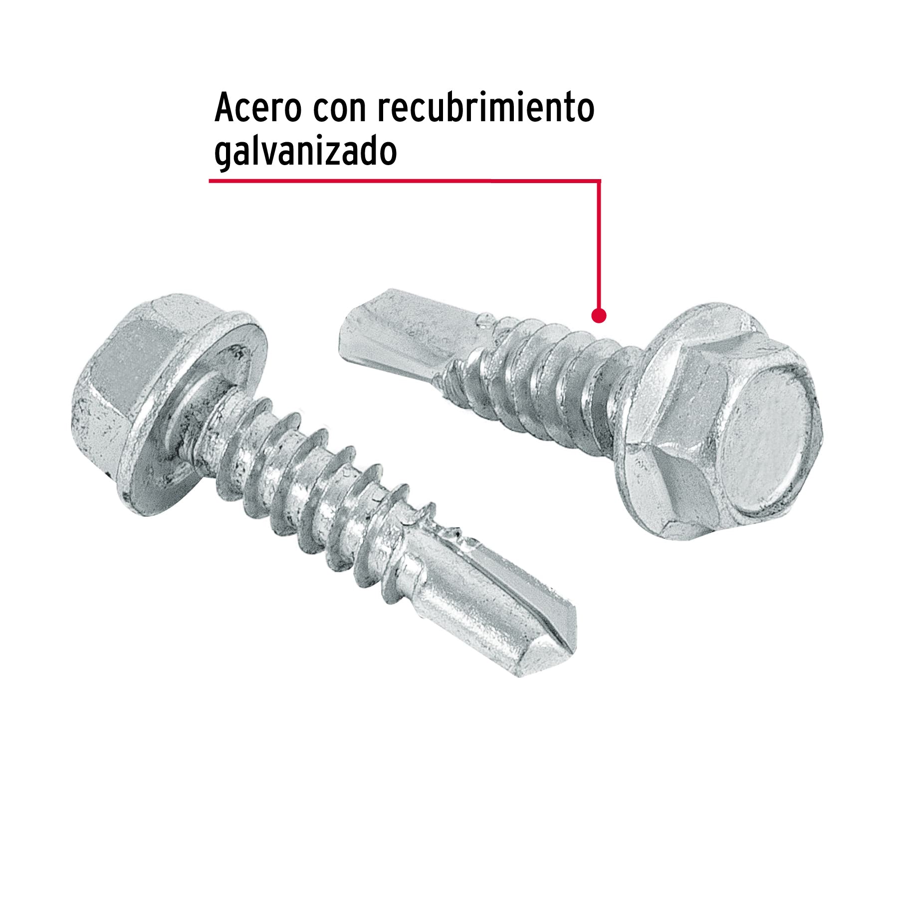 Pija Punta de Broca Hexagonal No 14 x 1" (25 mm) Fiero Bolsa 100 Piezas