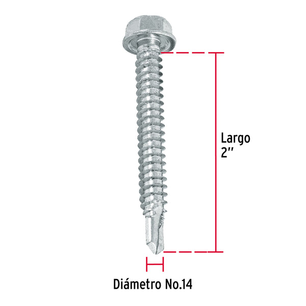 Pija Punta de Broca Hexagonal No 14 x 2" (50 mm) Fiero por Pieza