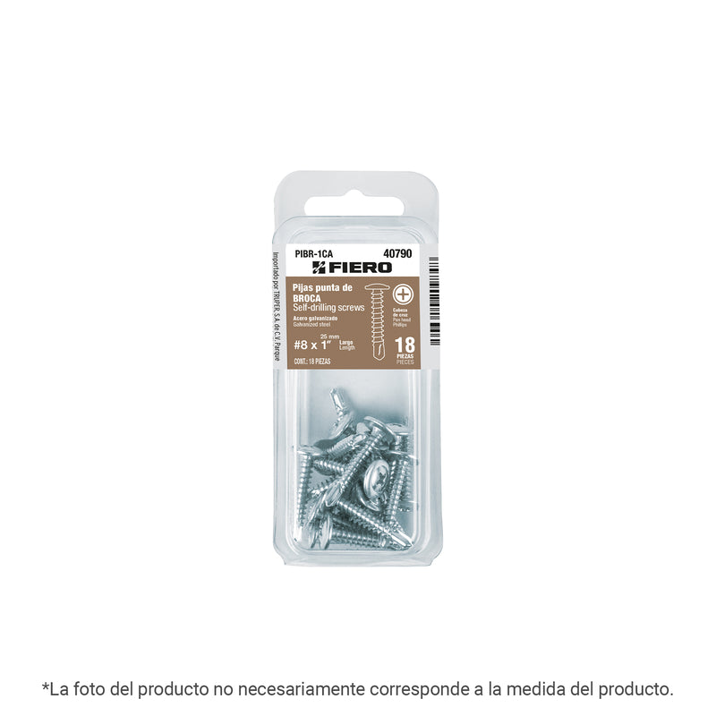 Pija Punta de Broca No 8 x  3/4" (19 mm) Fiero Blister 22 Piezas