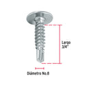 Pija Punta de Broca No 8 x  3/4" (19 mm) Fiero Bolsa con 100 Piezas