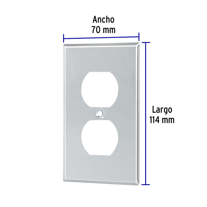 Placa Duplex de Acero Inoxidable Linea Standard Volteck