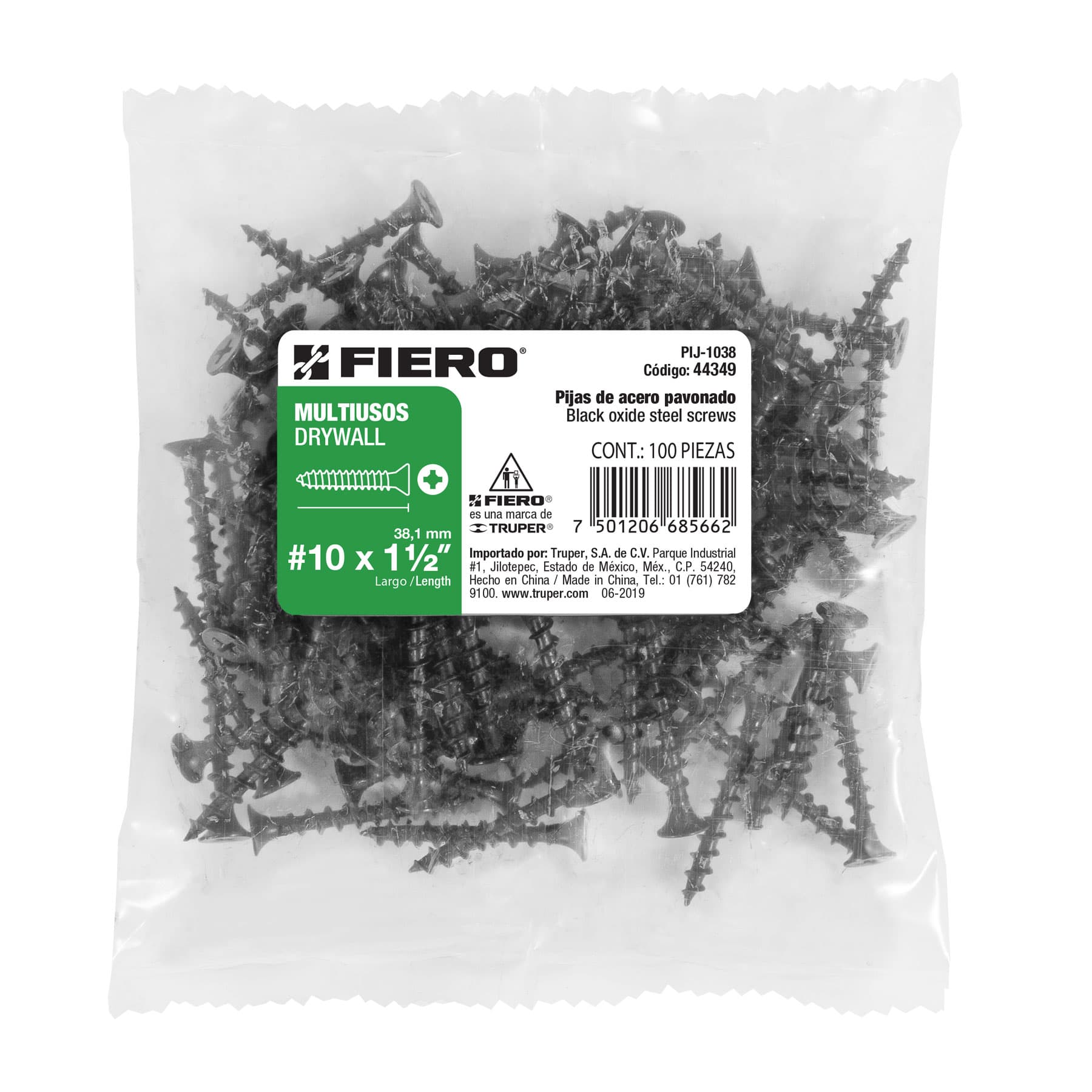 Pija Tablaroca No 10 x 1"1/2 Fiero por Pieza