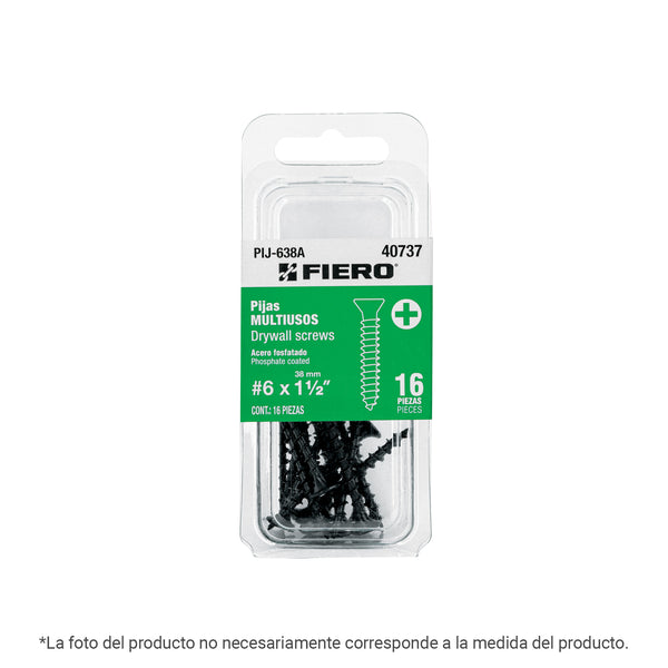 Pija Tablaroca No  6 x 1" Fiero Blister 20 Piezas