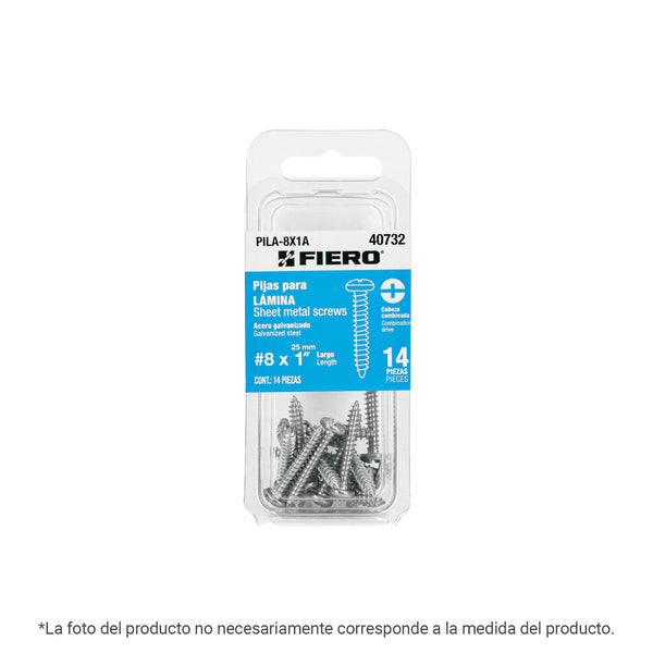 Pija para Lamina No 10 x 2" (50 mm) Fiero Blister 6 Piezas