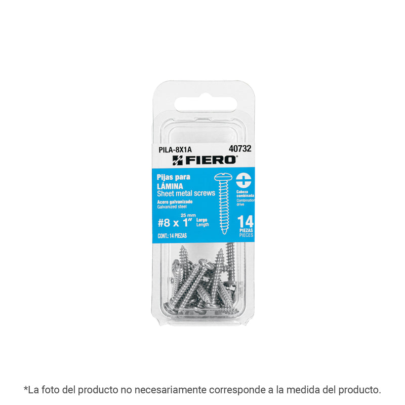 Pija para Lamina No 10 x 2" (50 mm) Fiero Blister 6 Piezas