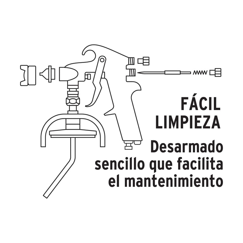 Pistola para Pintar de Aire Baja Presion 20 a 50 PSI 1 Lt Truper