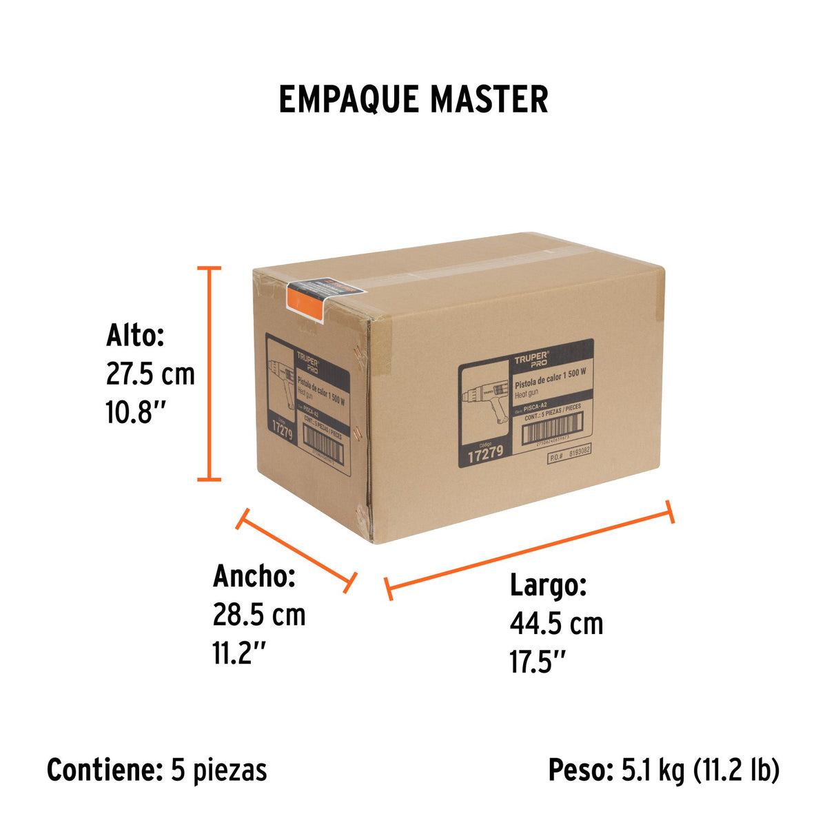 Pistola de Calor 1,500 TRUPER PRO