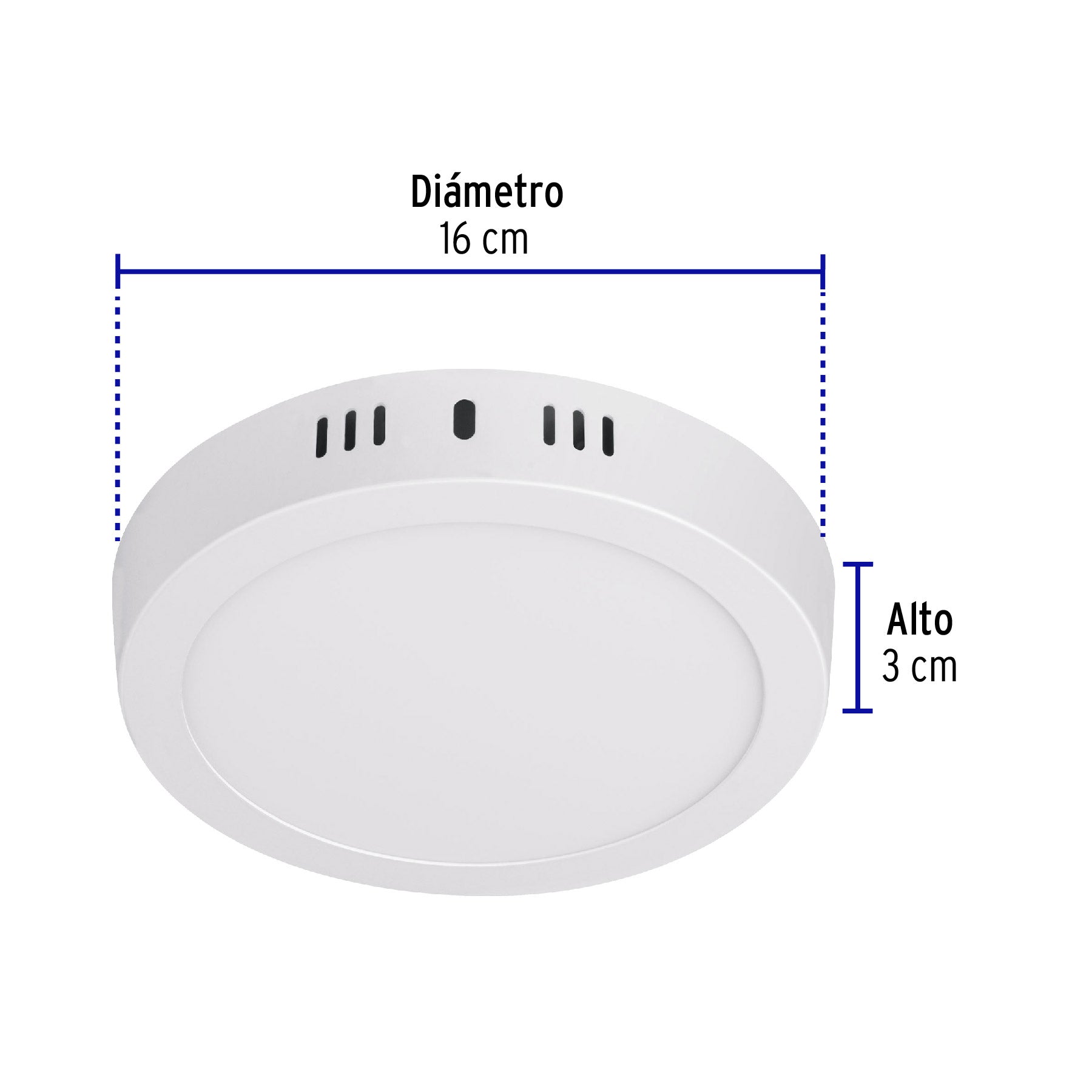 Luminario de Sobreponer LED Redondo Volteck 12 Watts Luz de Dia