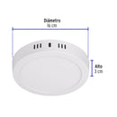 Luminario de Sobreponer LED Redondo Volteck 12 Watts Luz de Dia