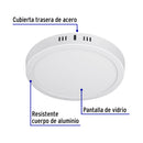 Luminario de Sobreponer LED Redondo Volteck 18 Watts Luz de Dia