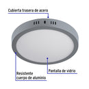 Luminario de Sobreponer LED Redondo Volteck 18 Watts Luz de Dia Gris
