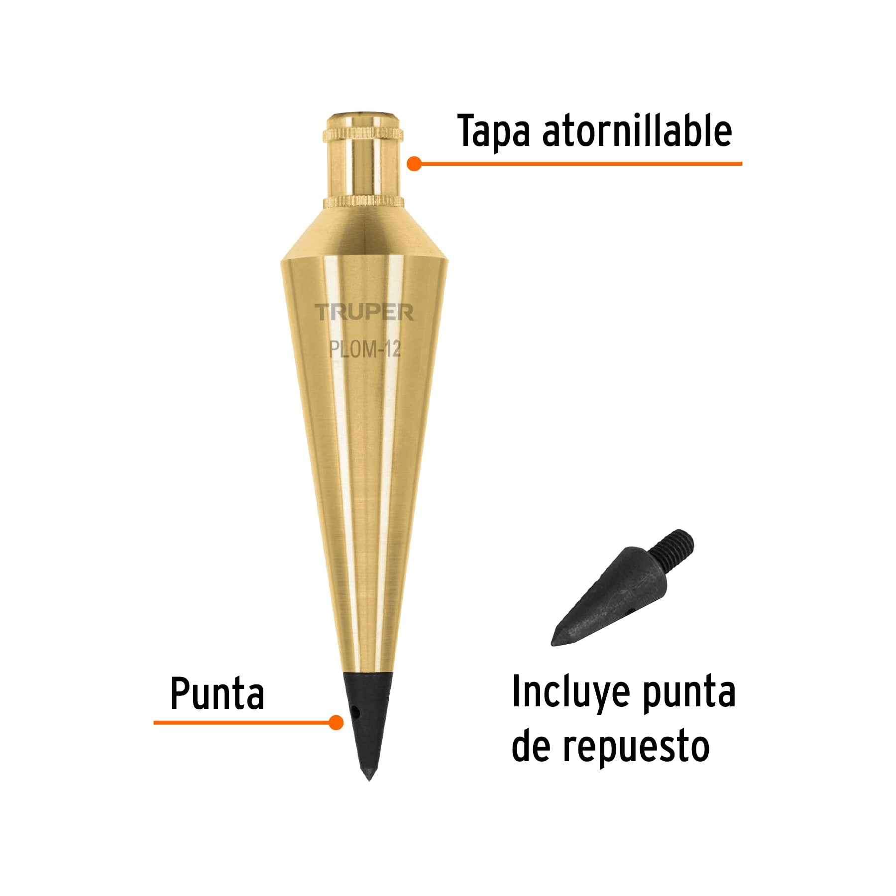 Plomada de Laton 12 Oz Truper