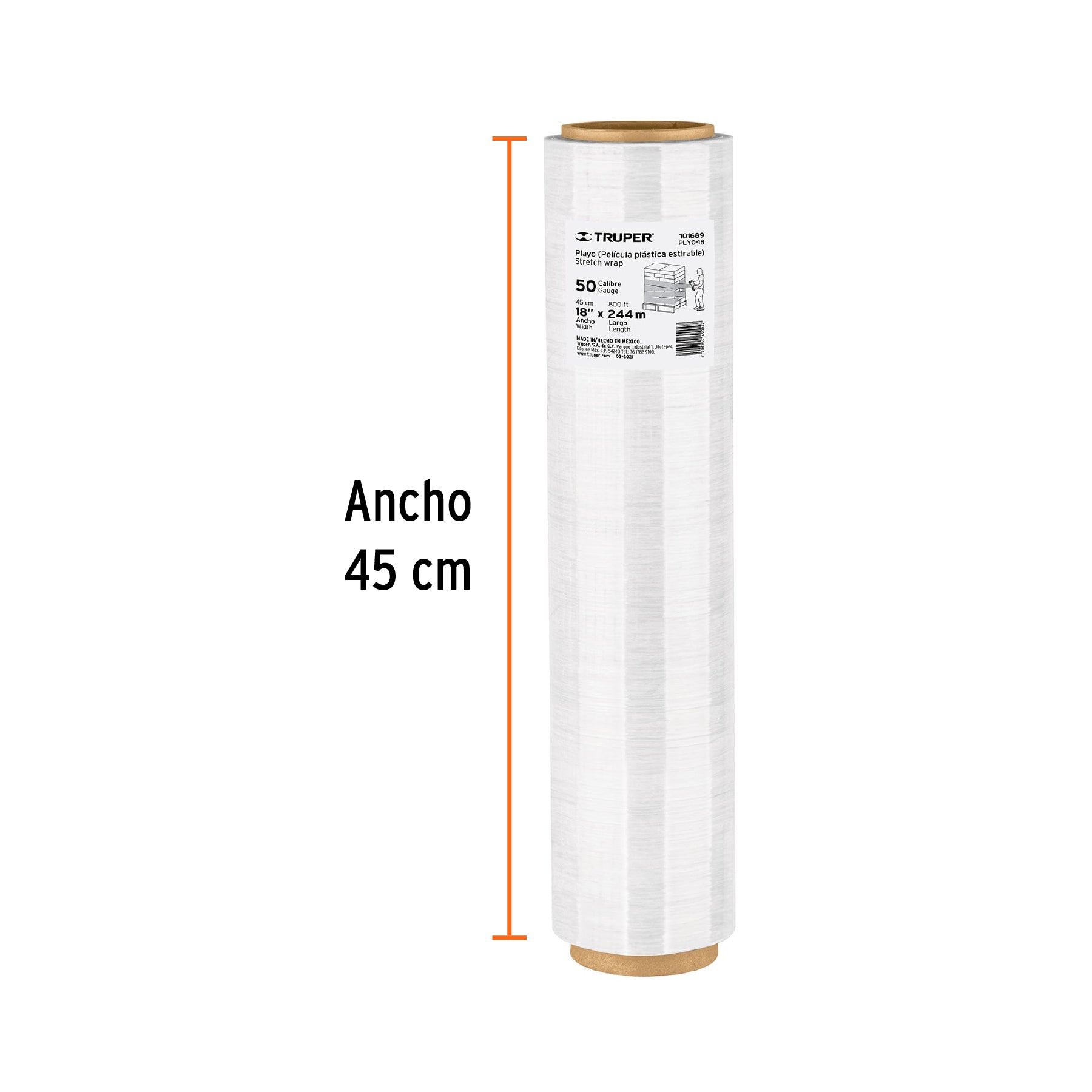 Playo 18" Calibre 50 Rollo de 244 mts Truper