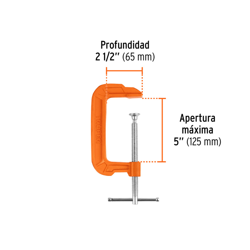 Prensa de Hierro Ductil para Carpinteria Truper 5"