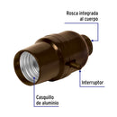 Portalampara Baquelita con Apagador de Paso Volteck