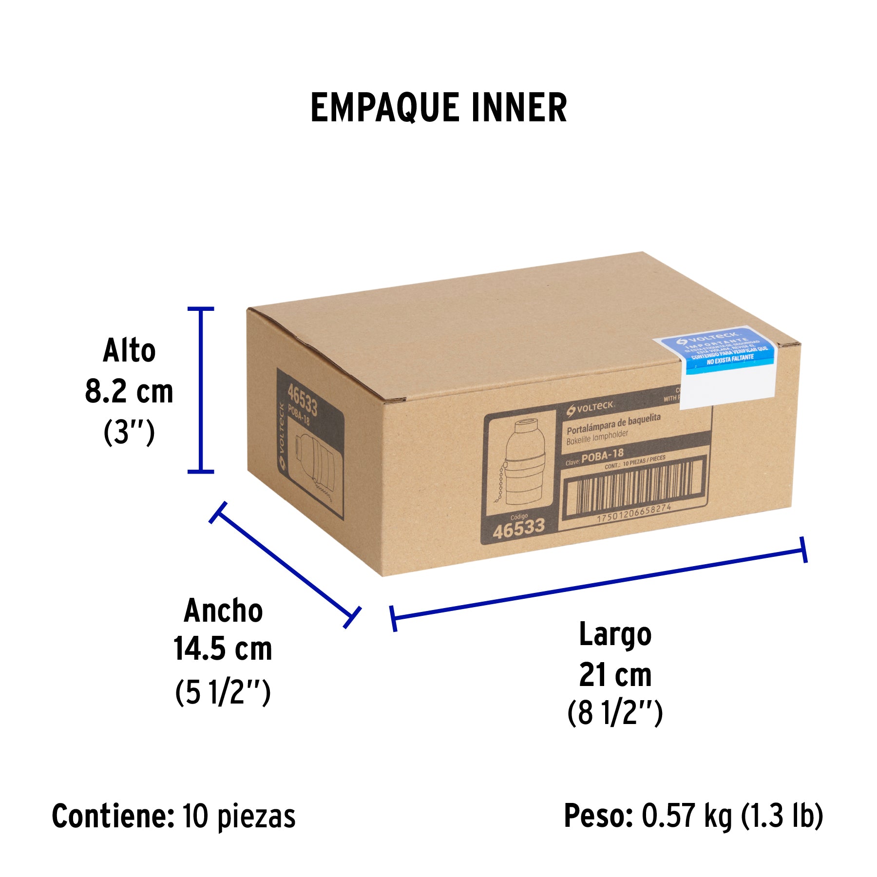 Portalampara Baquelita con Cadena Volteck
