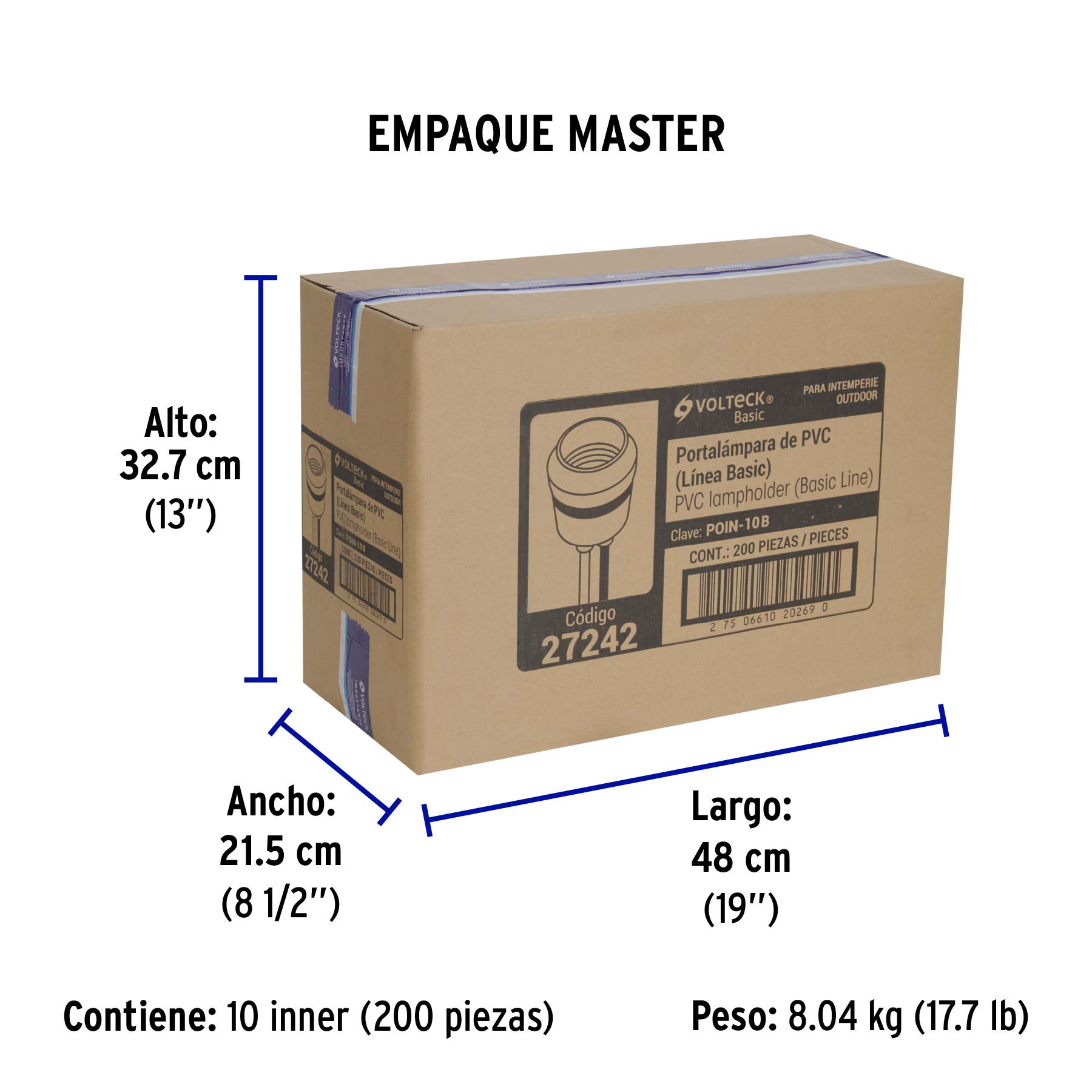 Portalampara Hule para Intemperie Negro Volteck Basic