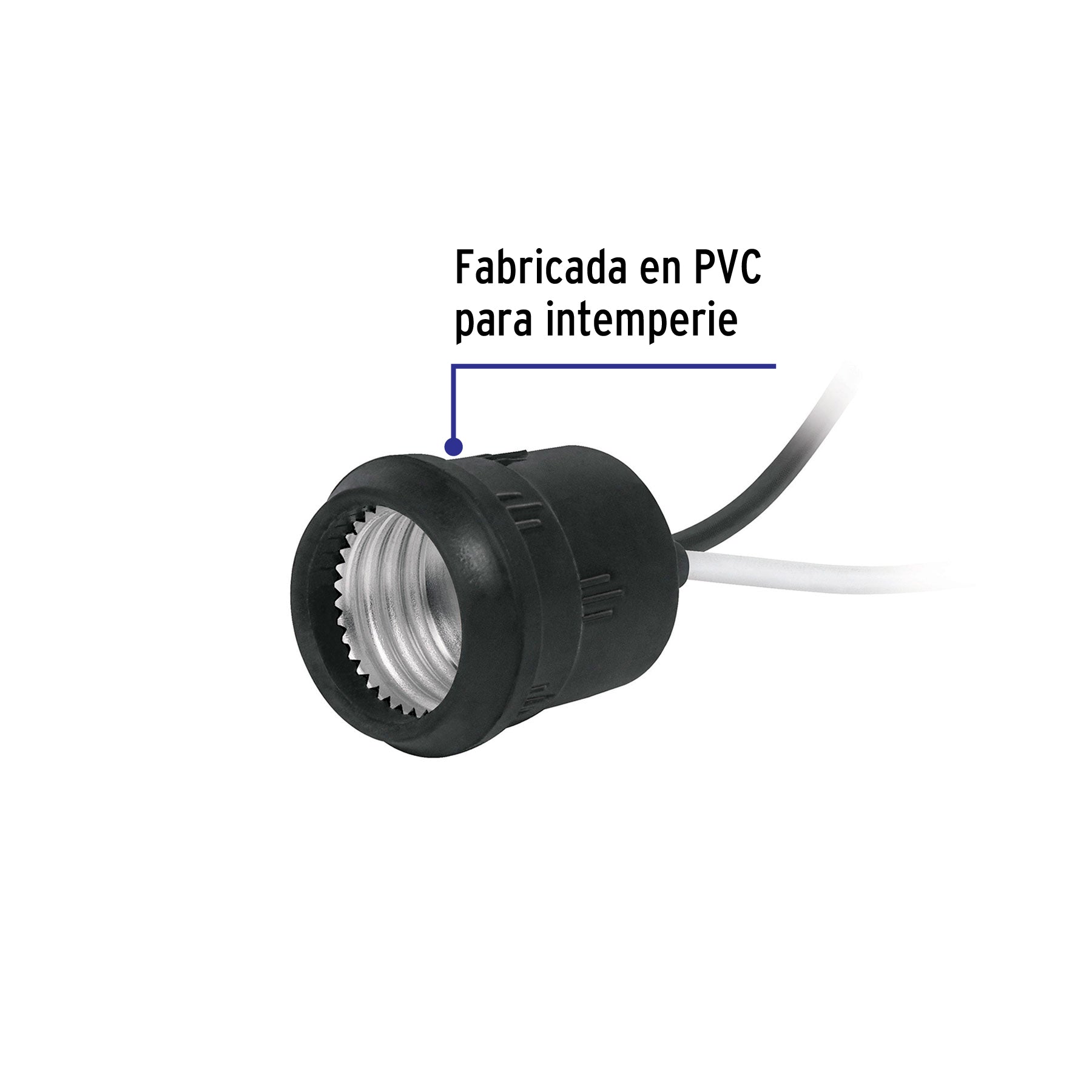 Portalampara Hule para Intemperie Negro Volteck