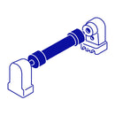 Portalamparas para Tubo LED y Fluorescente Base FA8 Volteck Bolsa 2 Piezas