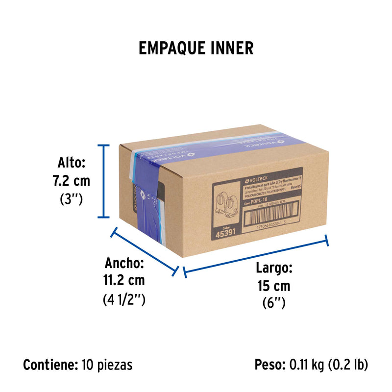 Portalampara Base G5 Bipin para Tubo de LED y Fluorescente 2 Piezas Volteck