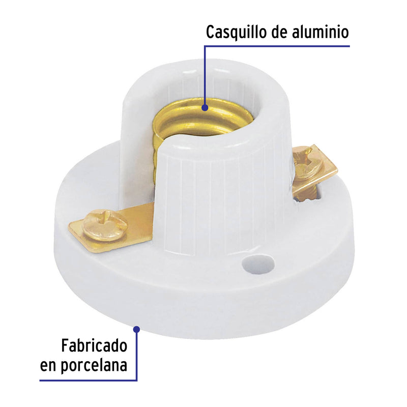 Portalampara de Porcelana para Candil Base E12 Volteck