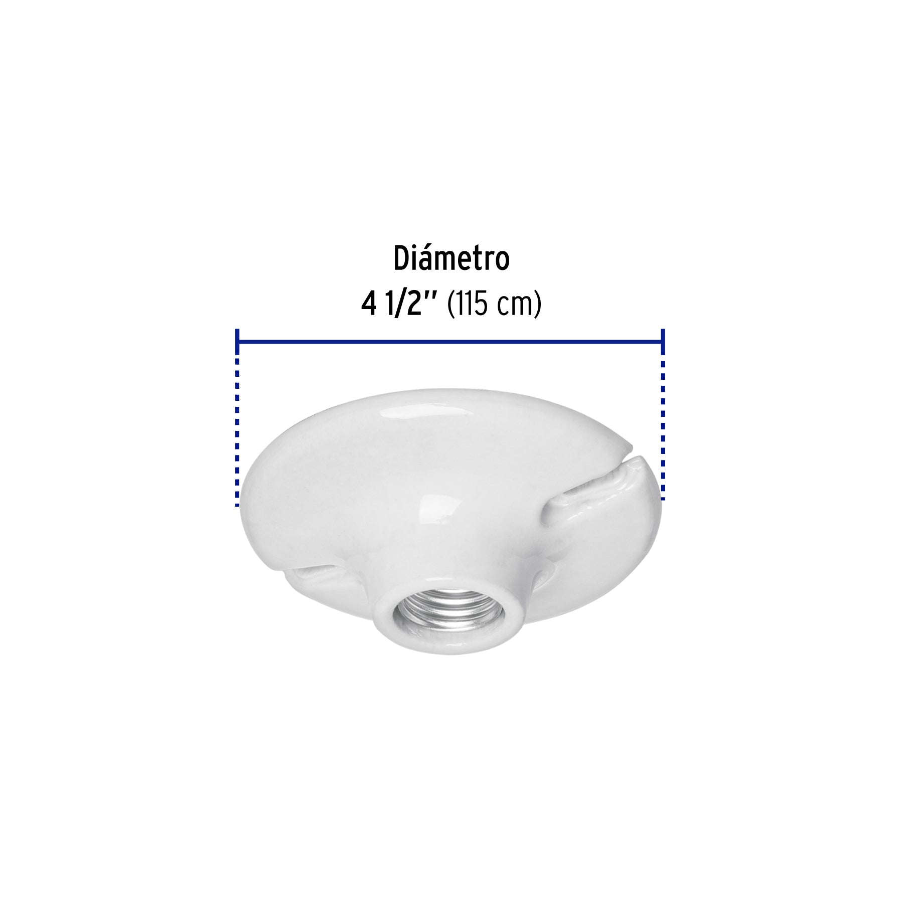 Portalampara Porcelana Redondo 4"1/2 Volteck
