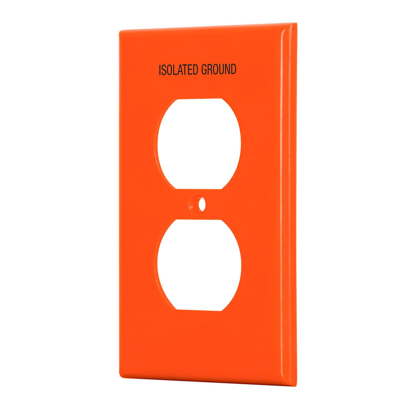 Placa Duplex de Plastico Naranja Linea Standard Volteck