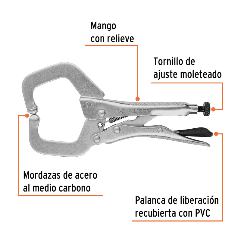 Pinza de Presion Tipo "C" Mordaza Fija  6" Truper