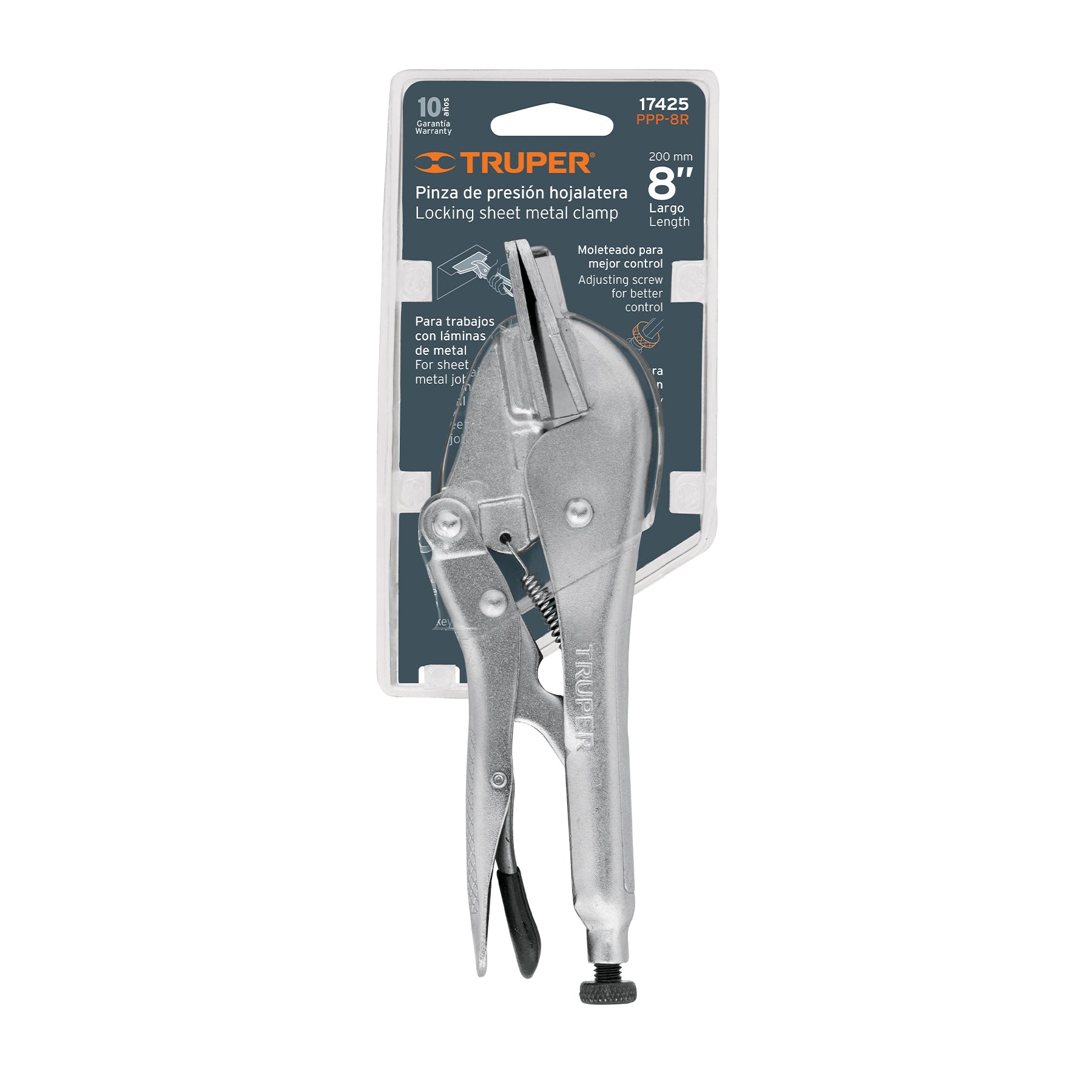 Pinza de presión 8" hojalatera, Truper