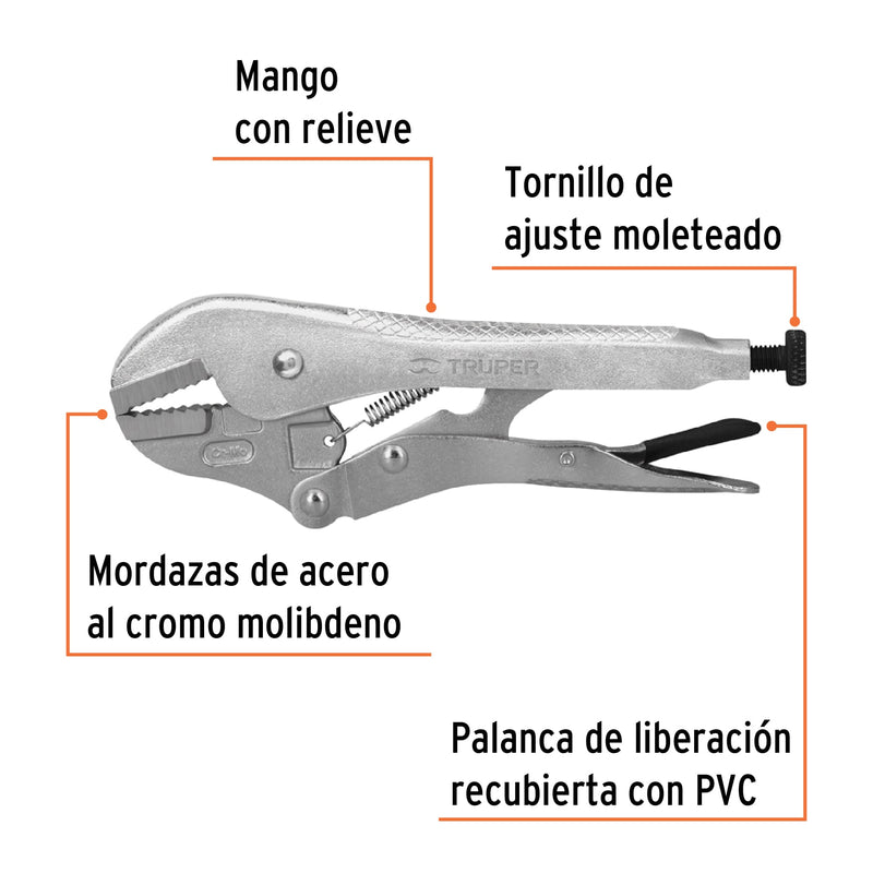 Pinza de Presion Mordaza Recta  7" Truper