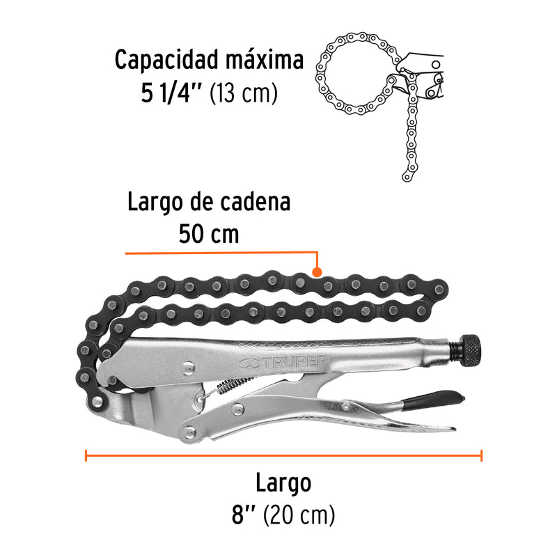 Pinza de Presion de Cadena 8" Truper