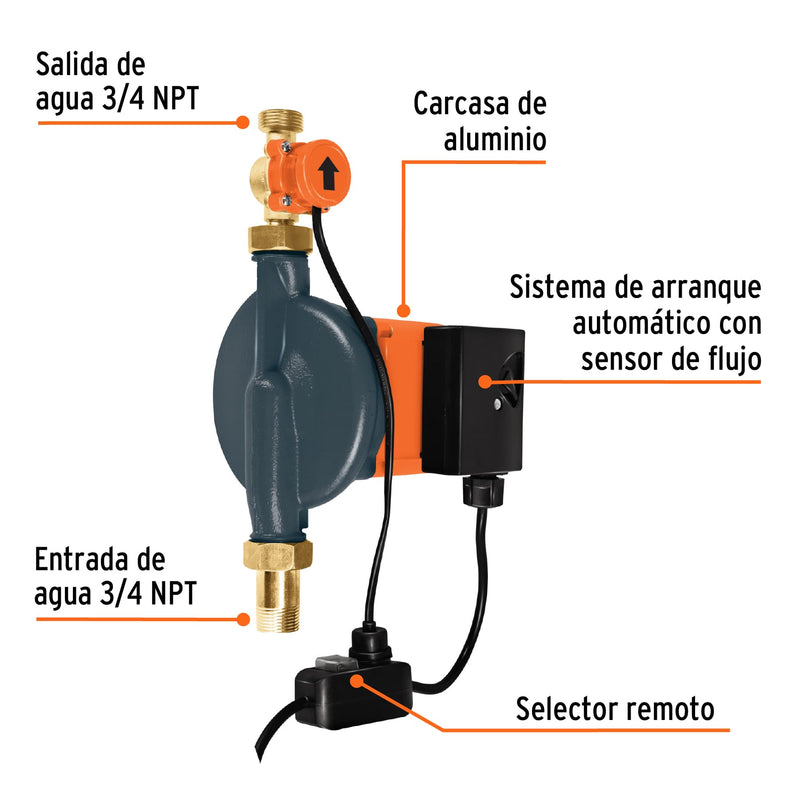 Bomba Presurizadora para Agua 1/3 HP con Sensor Regulable Truper